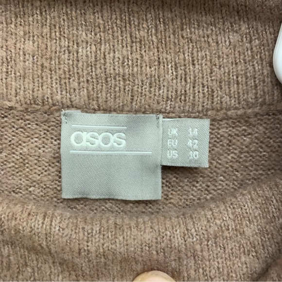 ASOS Women’s Off the Shoulder Sweater Dress with Zip Sleeves Size‎ 10 - Picture 3 of 5